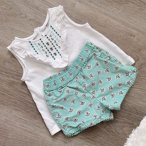 9m Embroidered Floral Short Set